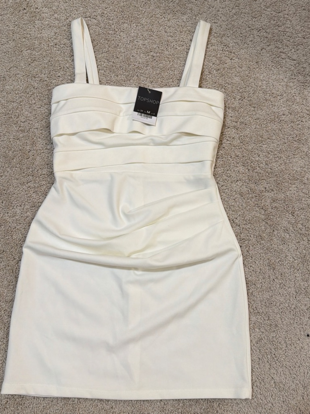 Topshop Cream Strap Detail Bandage Mini Dress